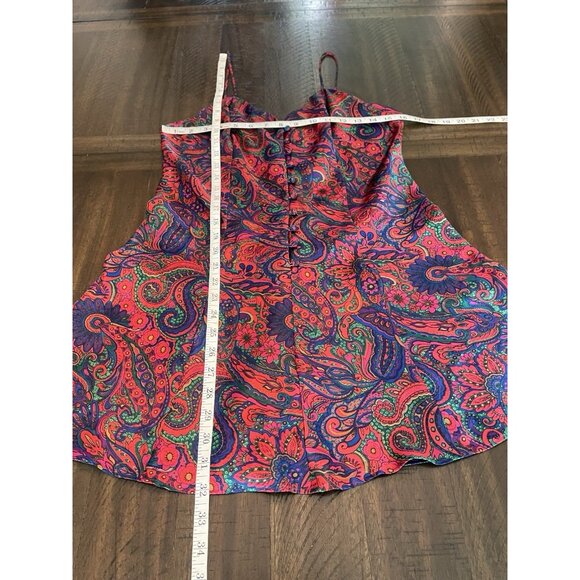 Vintage Victoria Secret Slip Dress Floral Paisley Satin Size Medium 90s Y2K - Picture 4 of 9